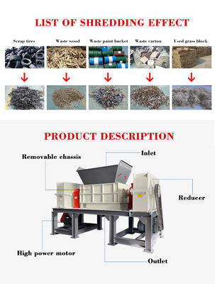 大型高速工業ゴムシェラダー 木ゴム廃棄物 プラスチッククラッシャーマシン