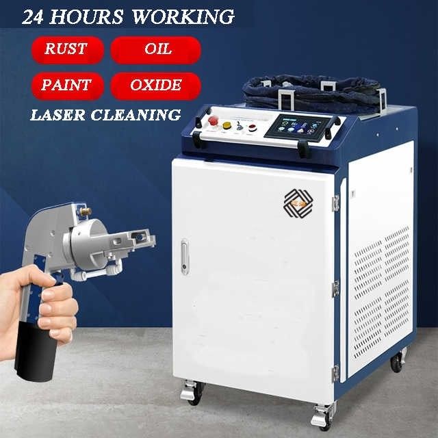 ポータブルレーザークリーニングマシン 1000W 1500W 3000W JPTファイバーパルスオイルペイントレーザークリーナー